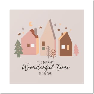 It's the Most Wonderful Time of the Year - Boho Christmas Posters and Art